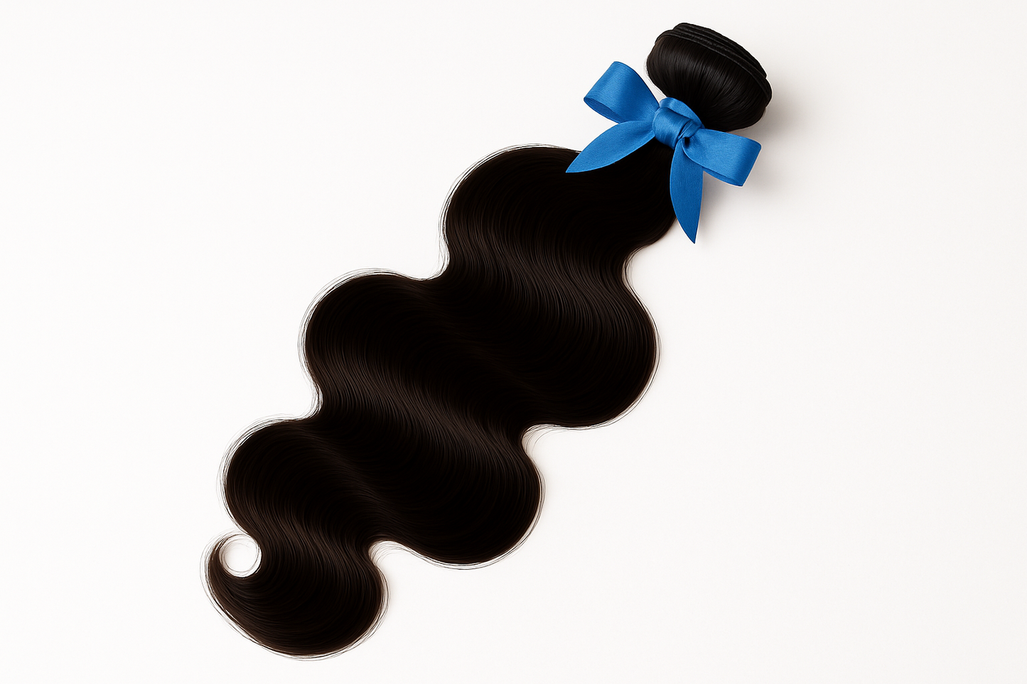 Body wave hair bundle with blue band